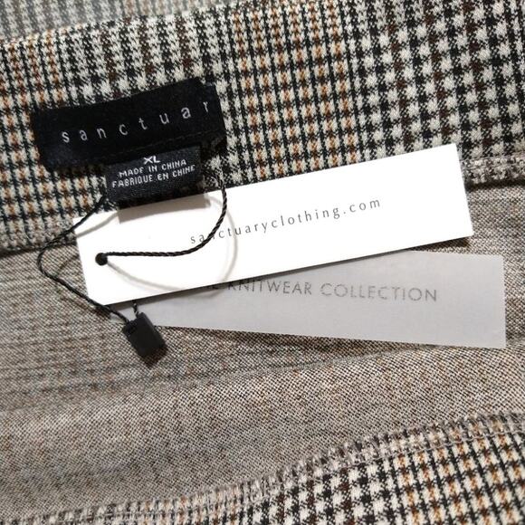 Sanctuary Pencil Skirt Reality Check XL Black White Brown Side Button CareerWear - Picture 5 of 10